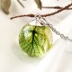Pandantiv sfera cu Flori de Hortensie alb verde • VERTO • Oțel Inoxidabil