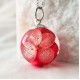 Pandantiv sfera cu Flori de Hortensie alb rosu • DARIA • Oțel Inoxidabil