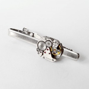 Ac de cravată steampunk din mecanisme ceas cu rubine încrustate • D •