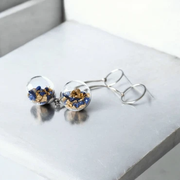 Cercei cu pietre colorate • GLASS BEADS • Argint 925 Rodiat