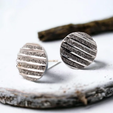 Cercei cu șurub, mini Geode glitter • LINES • Oțel Inoxidabil